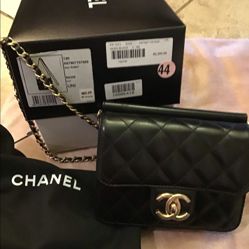 Authentic Chanel Flap Bag Quilted Lambskin MINI
